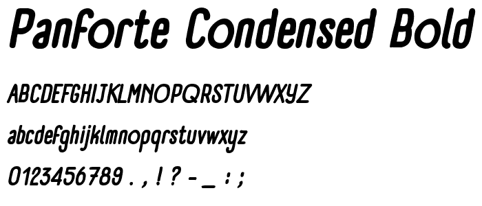 Panforte Condensed Bold Italic font